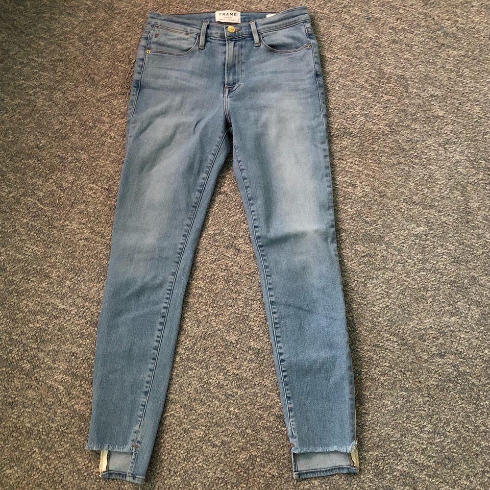 Frame Denim Le High Skinny zipper ankle jeans 27